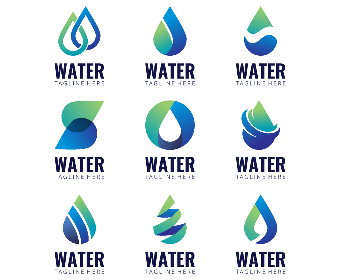 Set Of Water Logo For Business Company