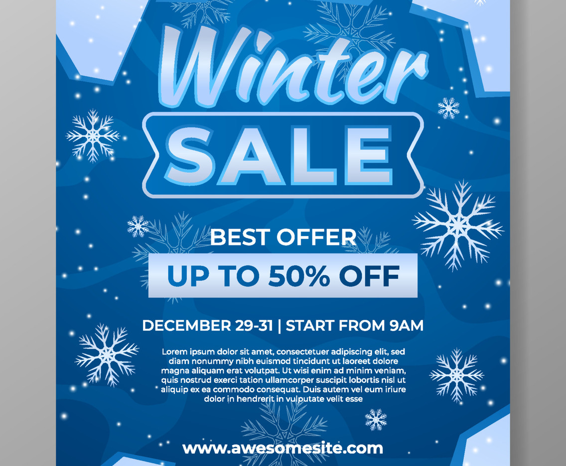 Winter Sale Poster Template