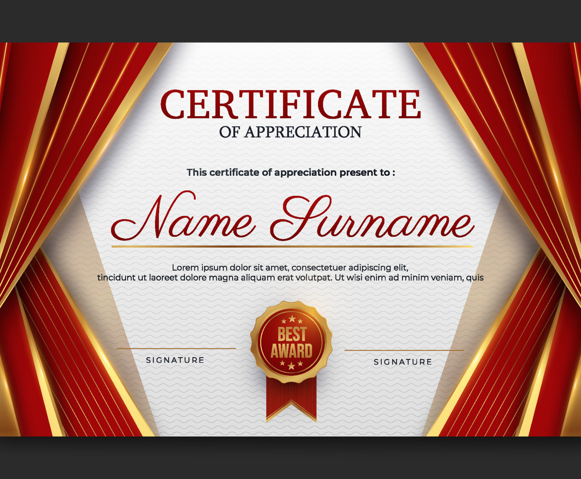 Red Certificate Professional Template