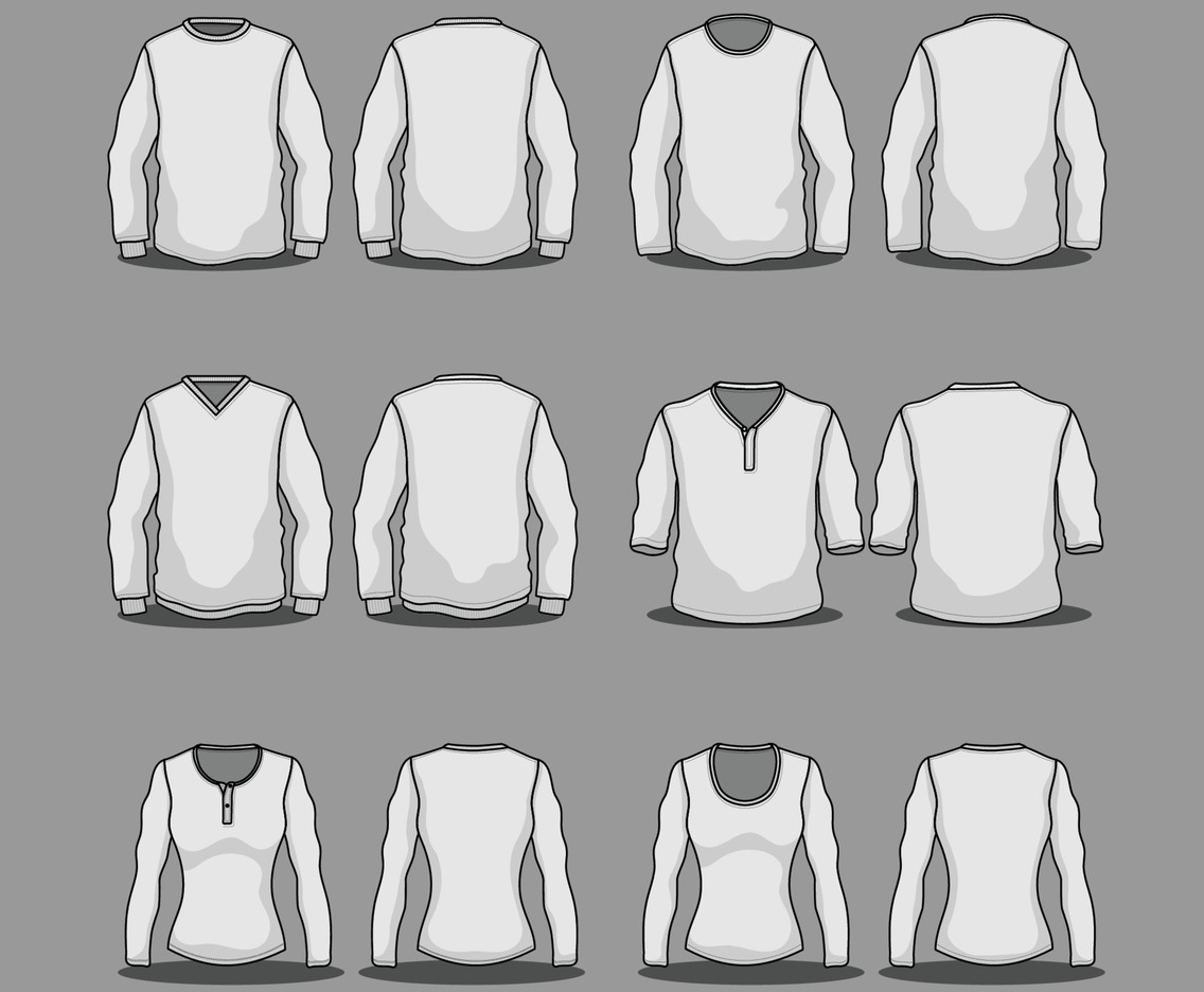Outline T-Shirt Mock Up Short Sleeve Template