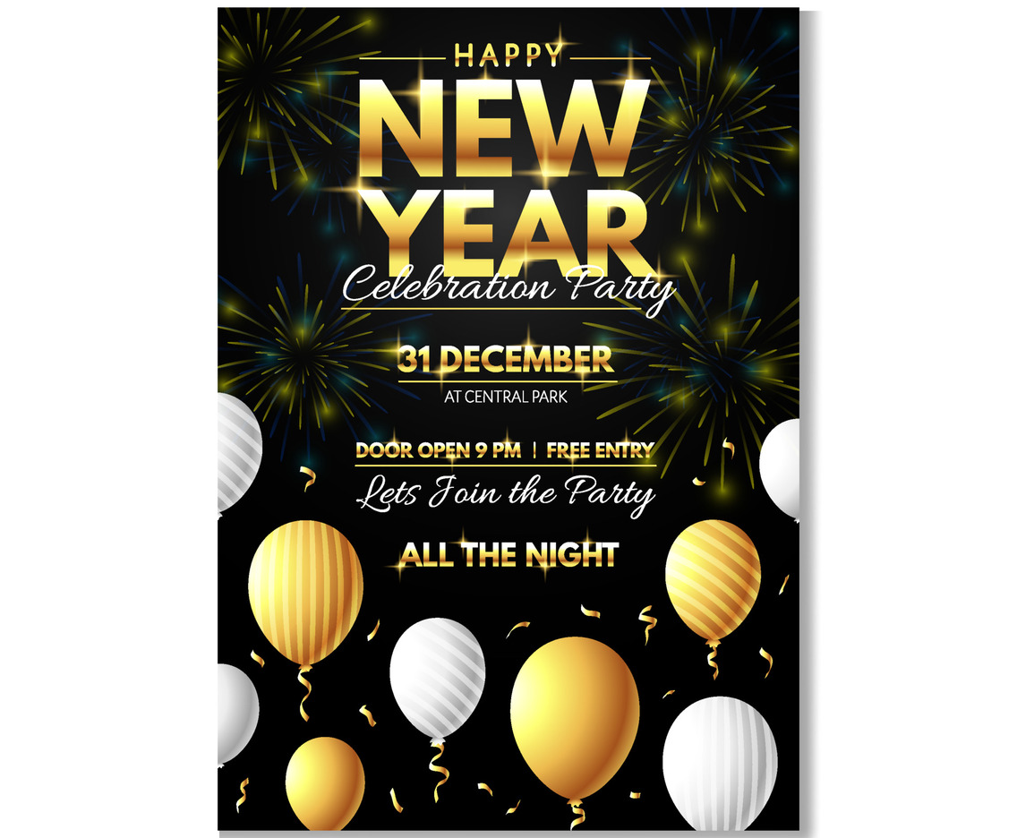 New Year Celebration Party Poster Template