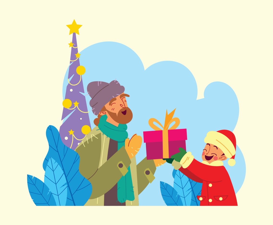A Kid Give a Gift in Boxing Day