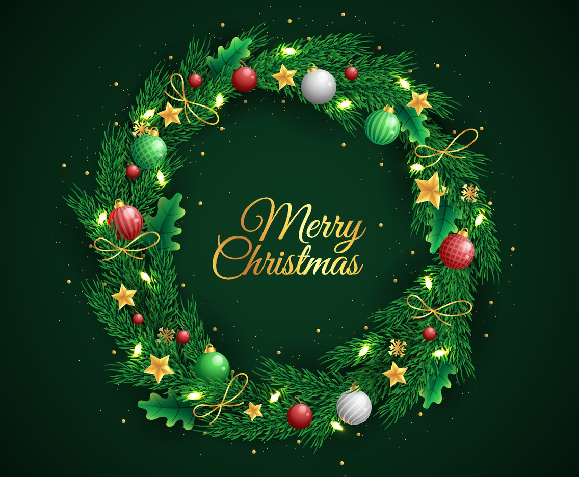 Christmas Floral Wreath Background