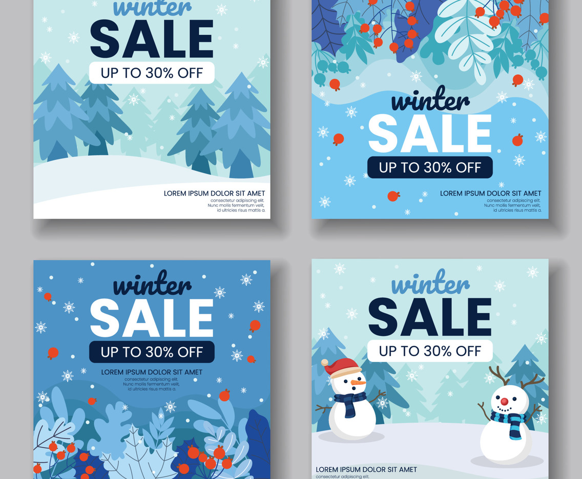 Winter Sale Social Media Post Collection