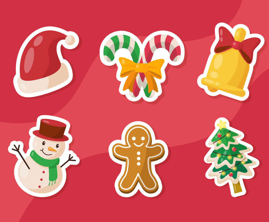 Cute Christmas Object Sticker Set