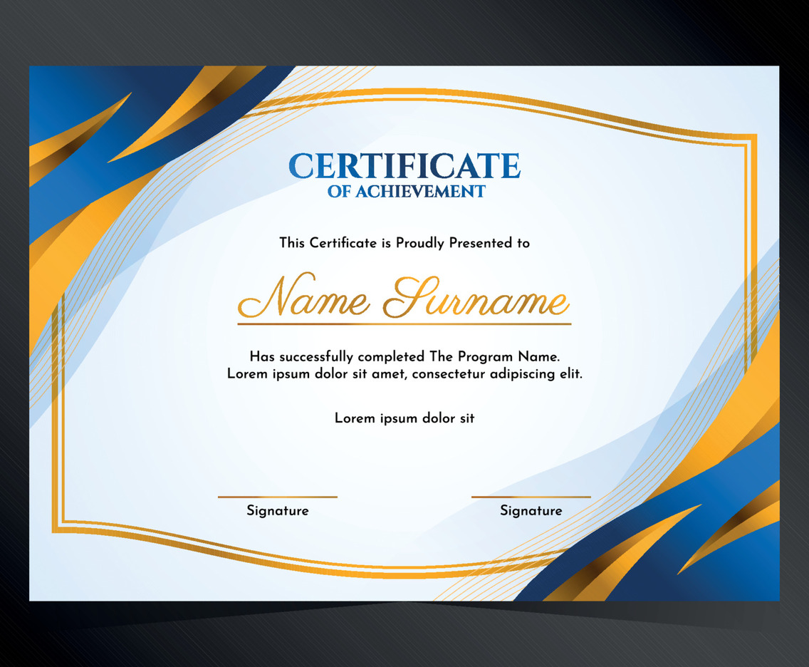 Gradient Luxury Blue Certificate