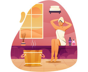A Girl Having a Self Care Treatment in Sauna