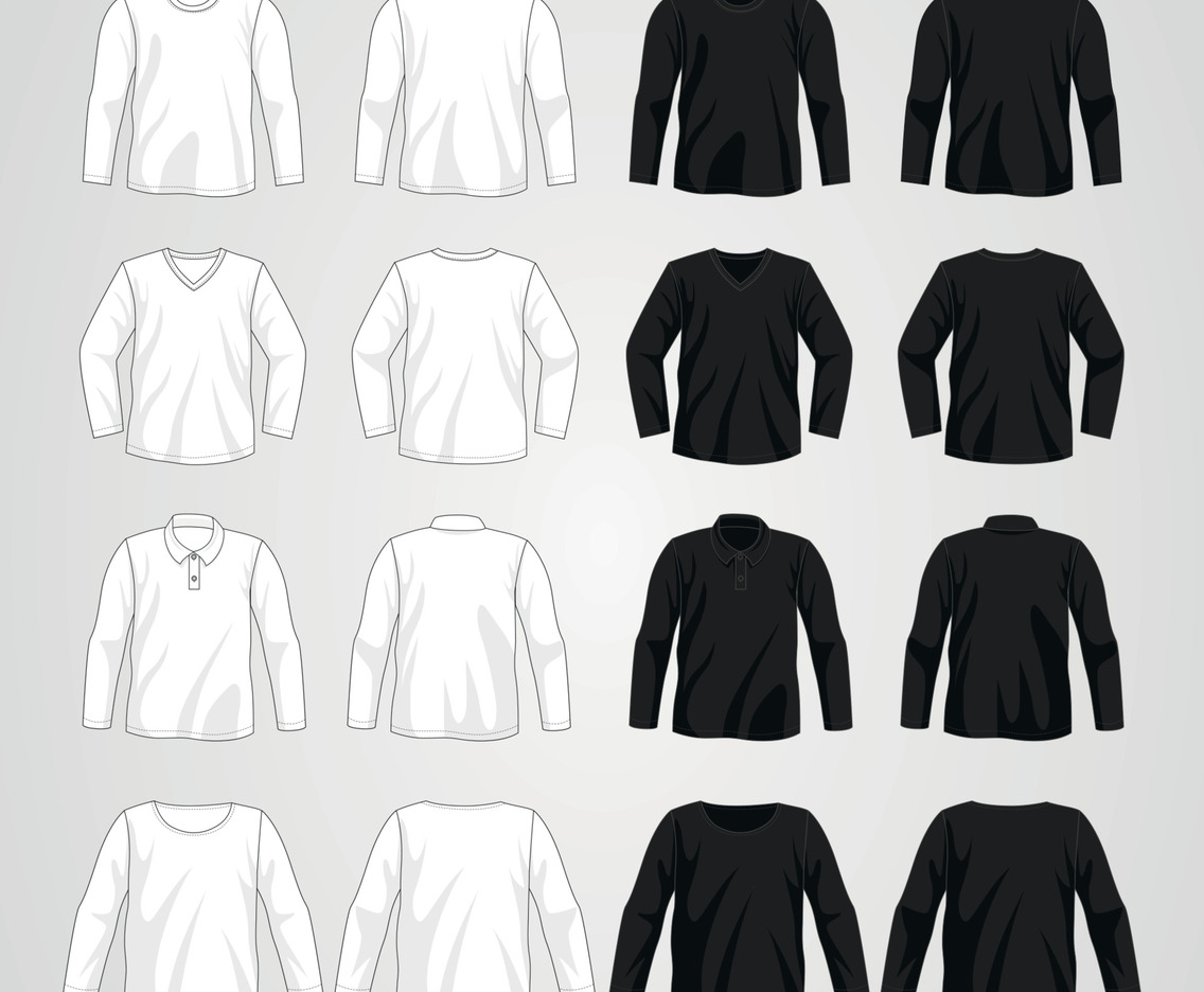 Outline Long Sleeve T-Shirt Mock Up