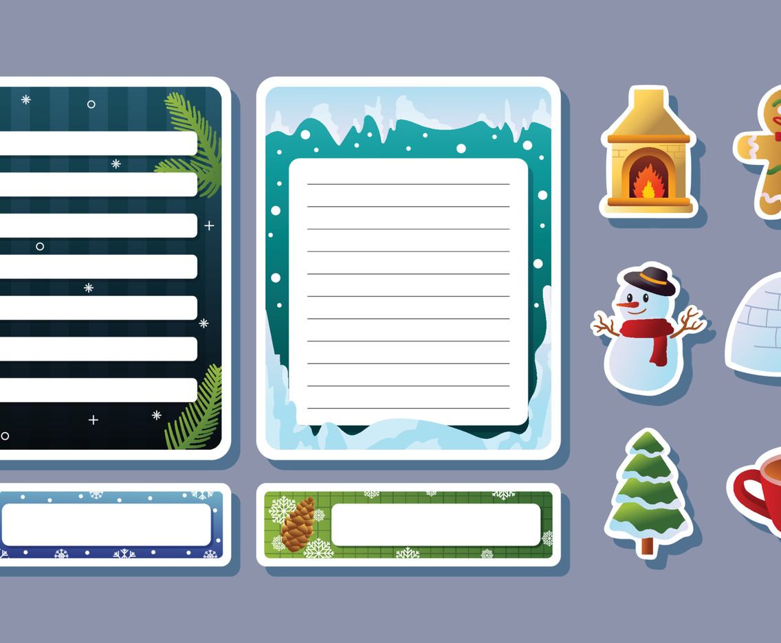 Journal Template Sticker Winter