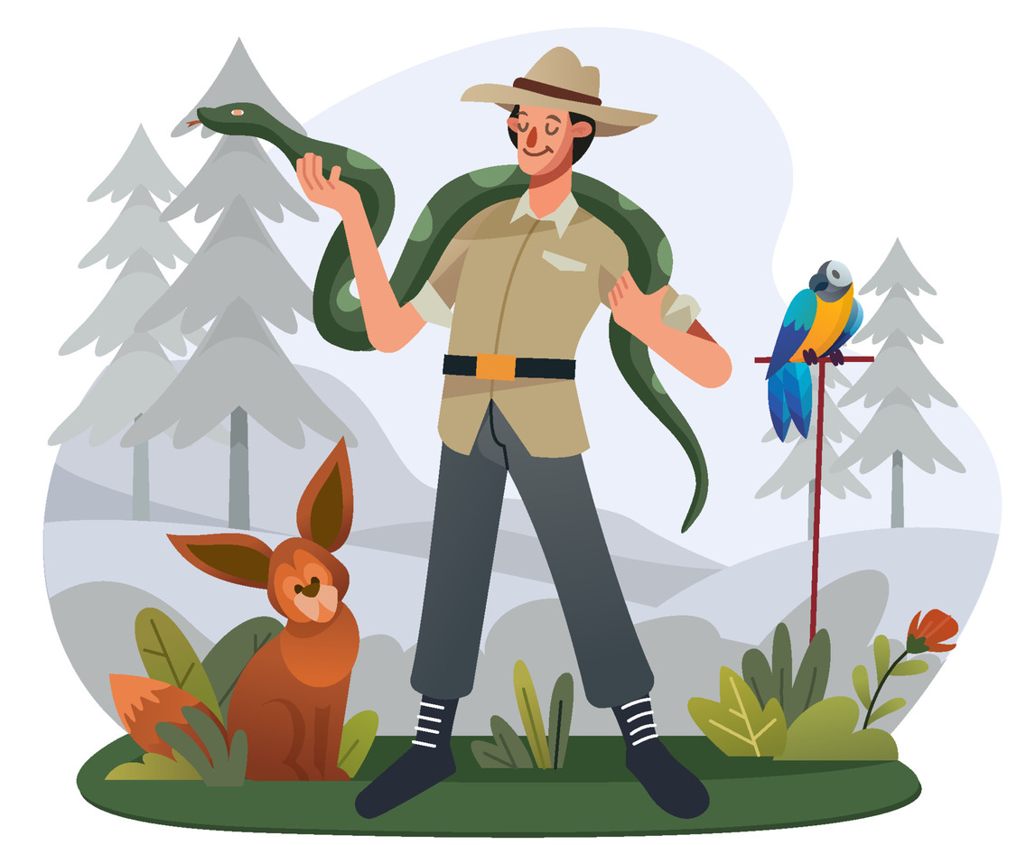 A Man Who Loves Exotic Pets