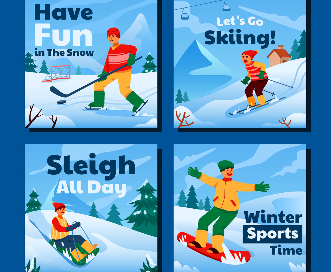 Winter Outdoor Sports Social Media Post