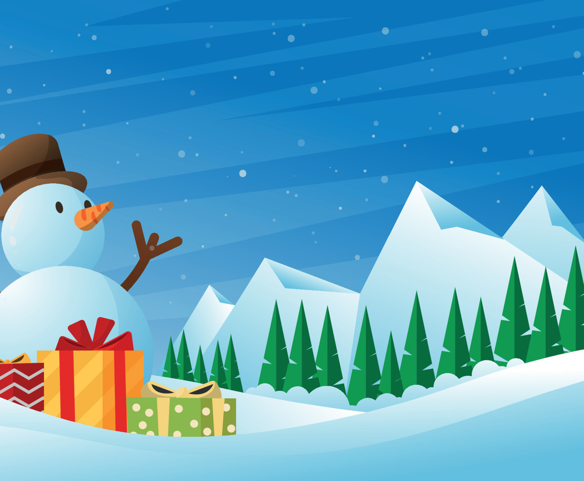 Christmas White Snowman Background