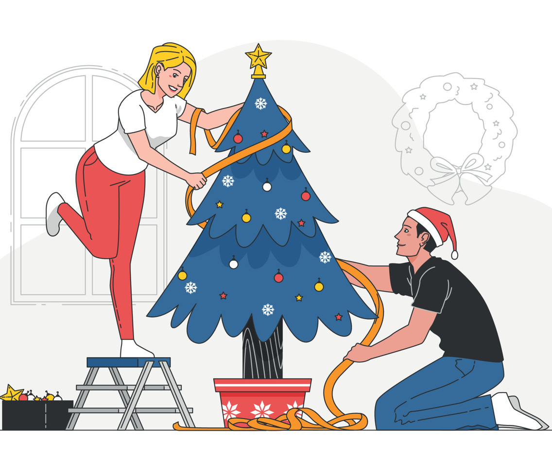 Decorating Christmas Tree with Love
