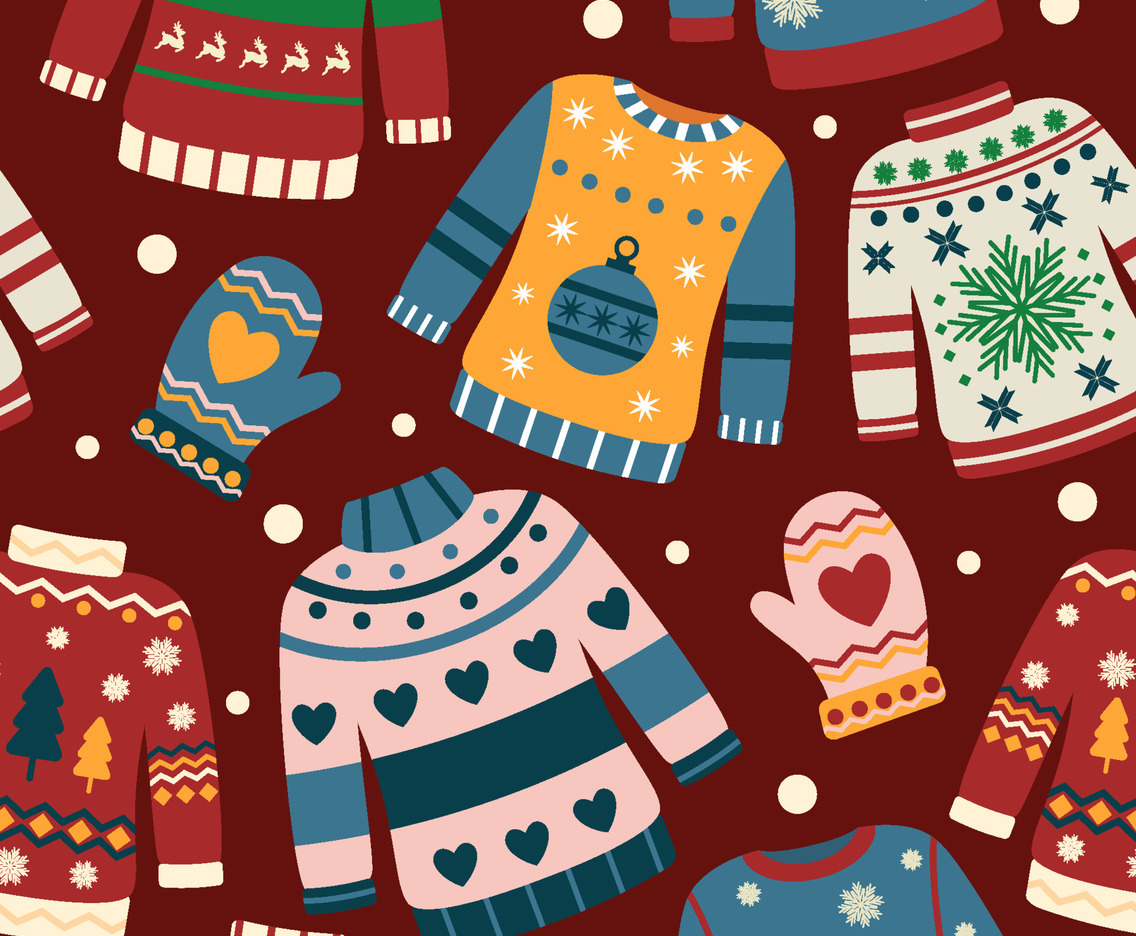 Ugly Sweaters Seamless Background