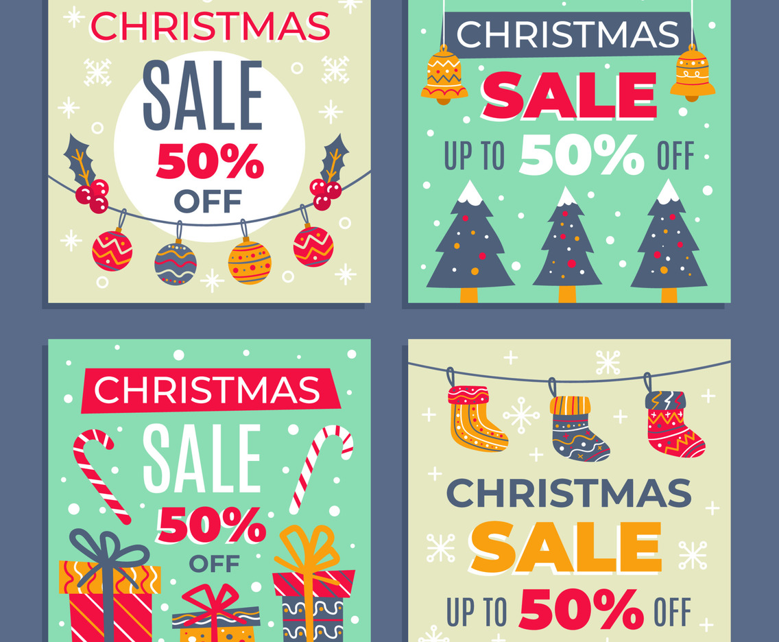 Christmas Sale Social Media Post Design Template