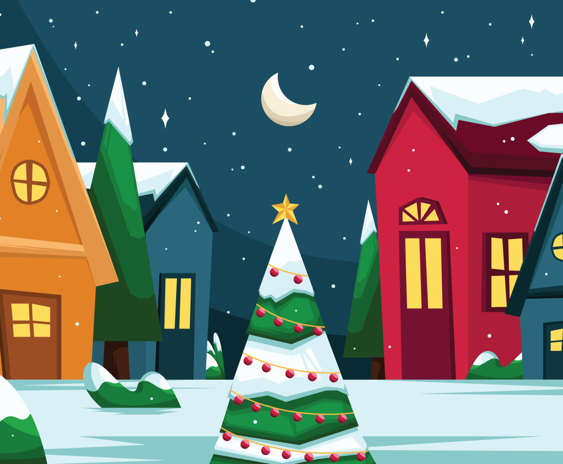 Cute Winter Christmas Background