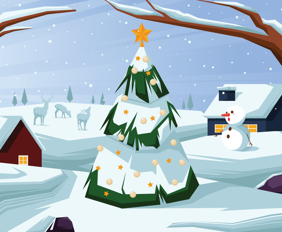 White Christmas Illustrative Background