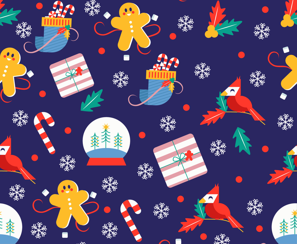 Seamless Cute Christmas Background