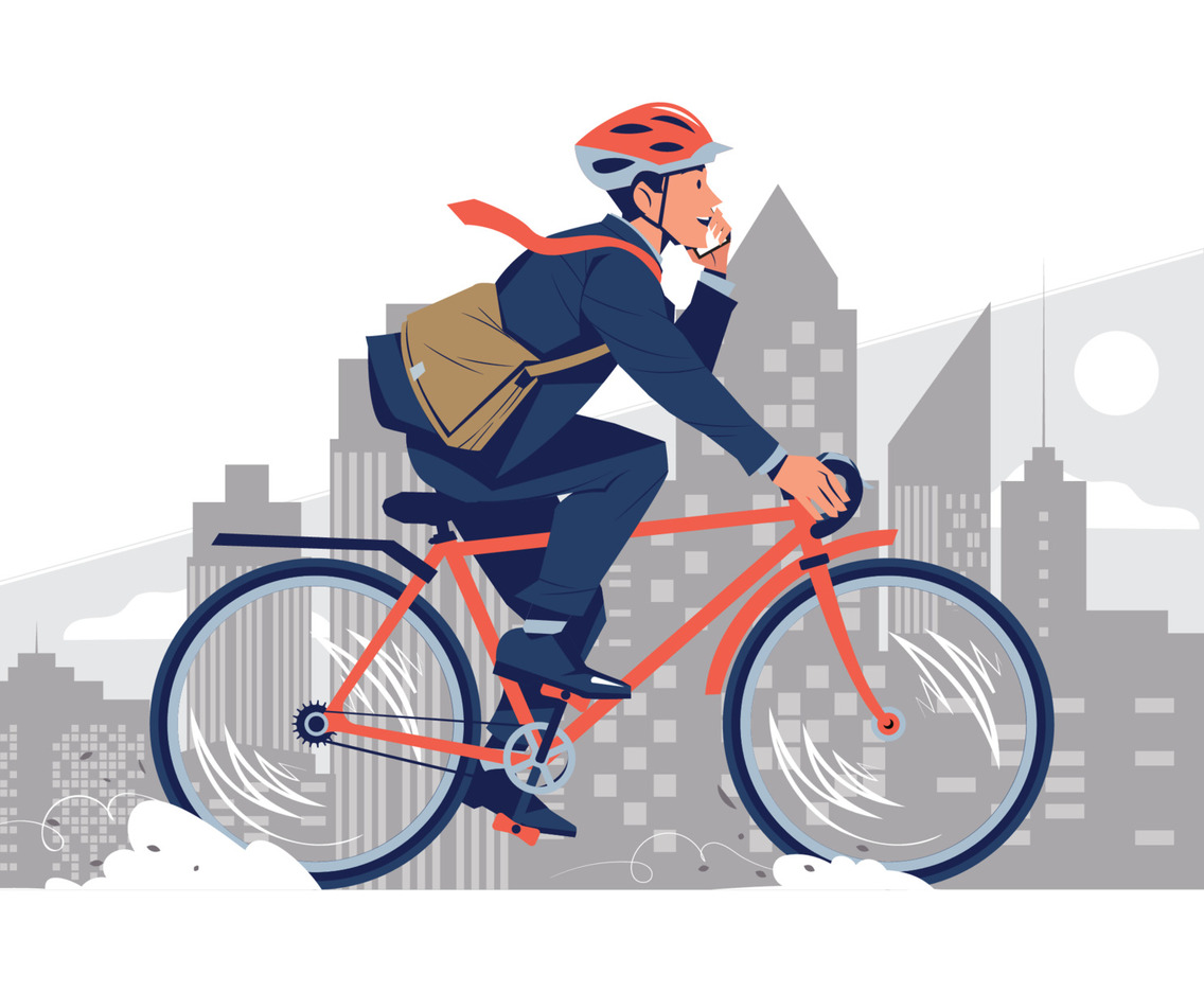 New Year Resolution Healthy Lifestyle with Bike To Work Concept