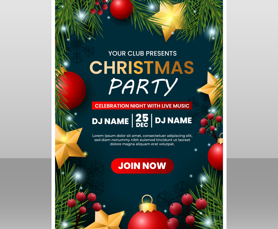 Christmas Party Poster Template
