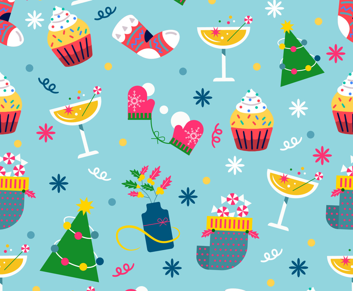 Seamless Blue Christmas Background