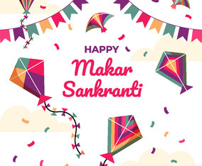 Makar Sankranti Concept with Colorful Kites
