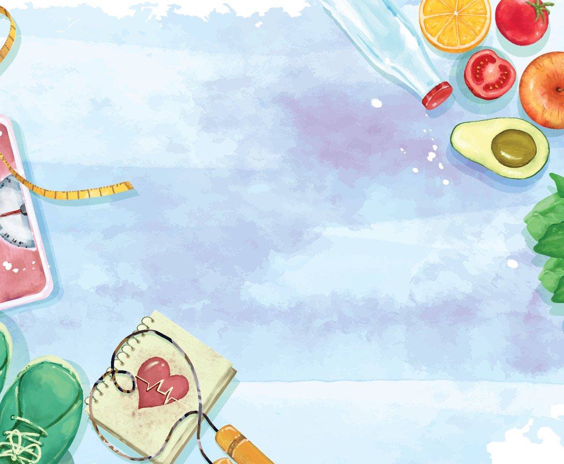 Healthy Lifestyle Concept with Equipment and Fresh Food