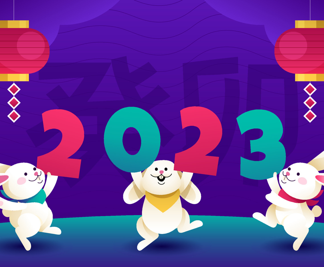 Rabbit Holding Number Background