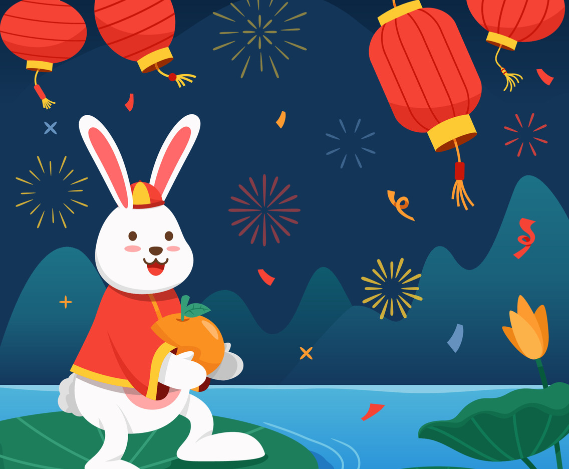 Rabbit On Floating Lotus Leave