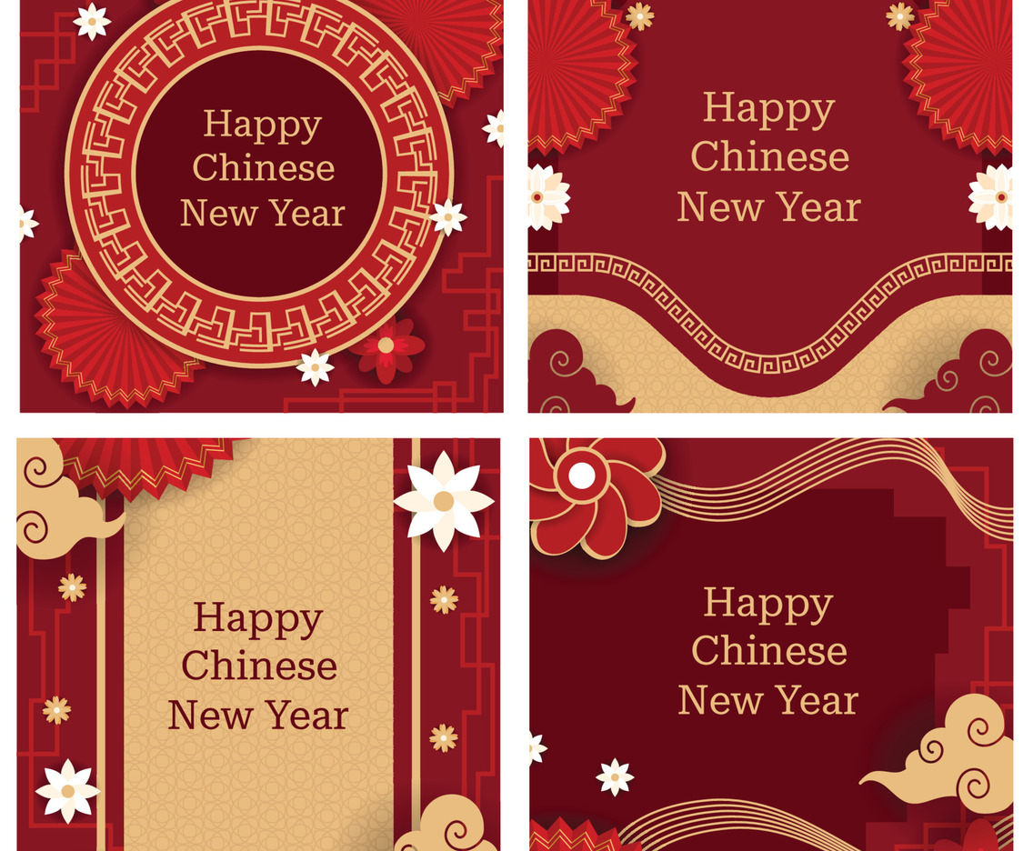 Chinese New Year Social Media Posts Template