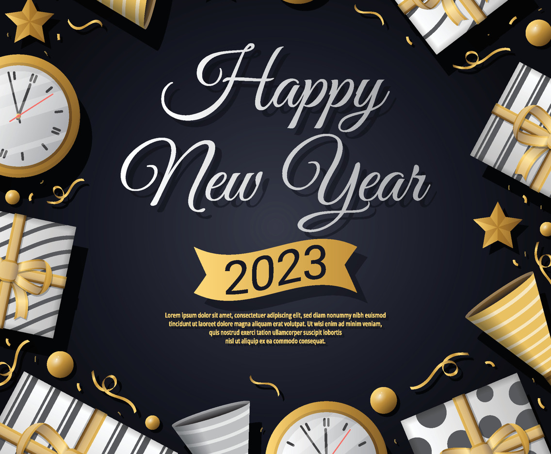 Concept of Happy New Year 2023
