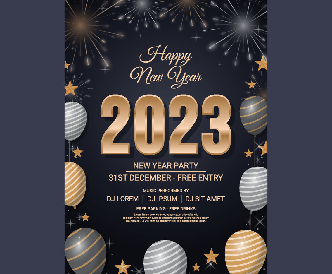 New Year Party Poster Template