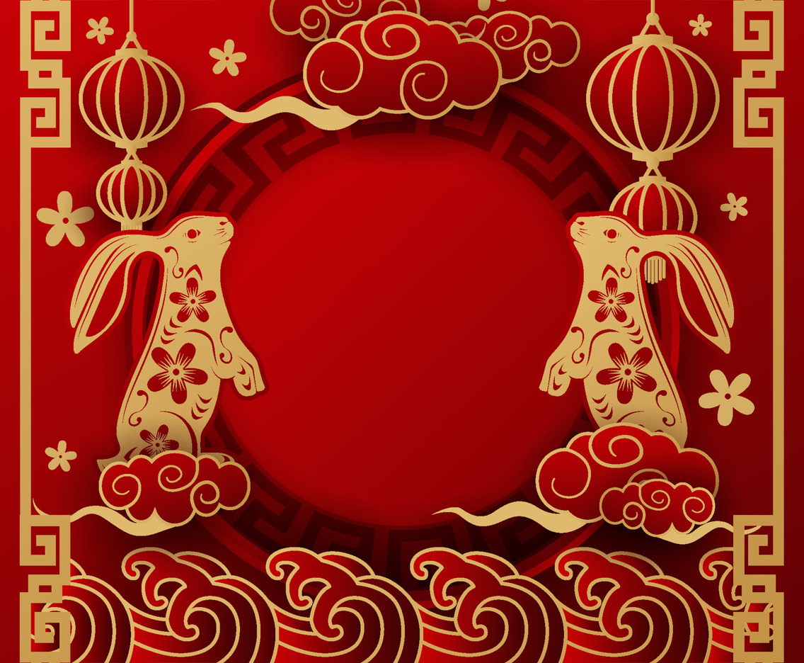 Chinese New Year Water Rabbit Background