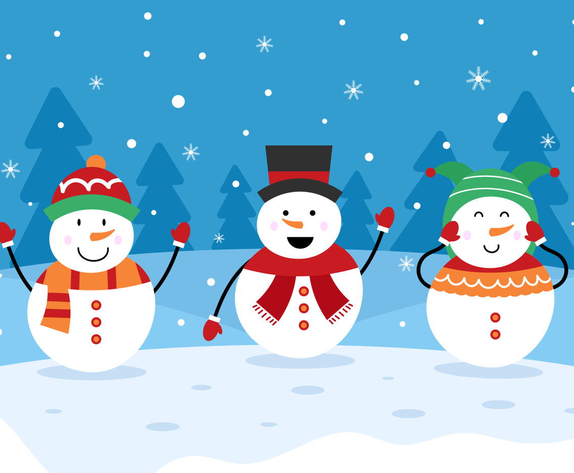 Hand Drawn Snowman Christmas Background