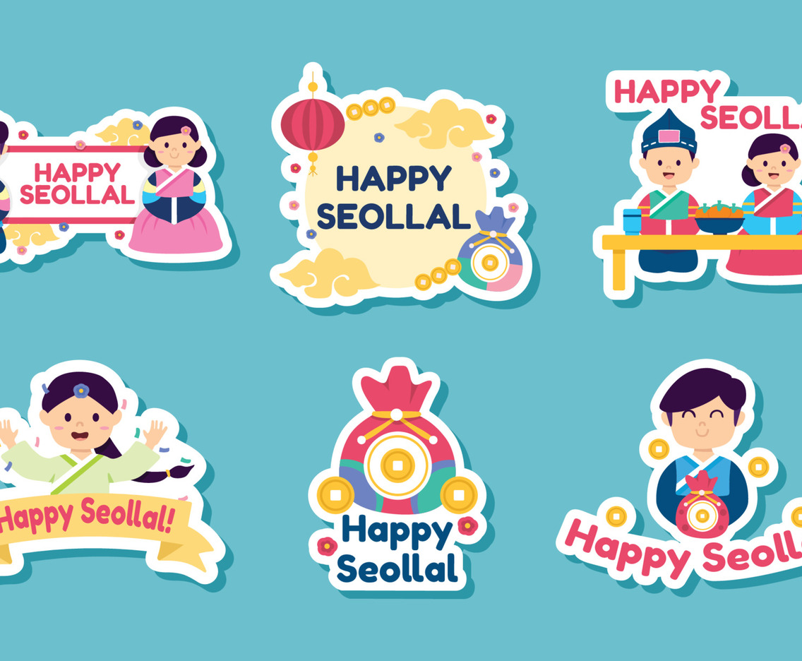 Happy Seollal Stickers Set