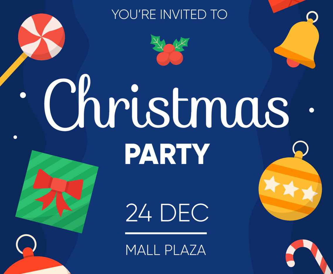 Christmas Party Invitation Poster Design