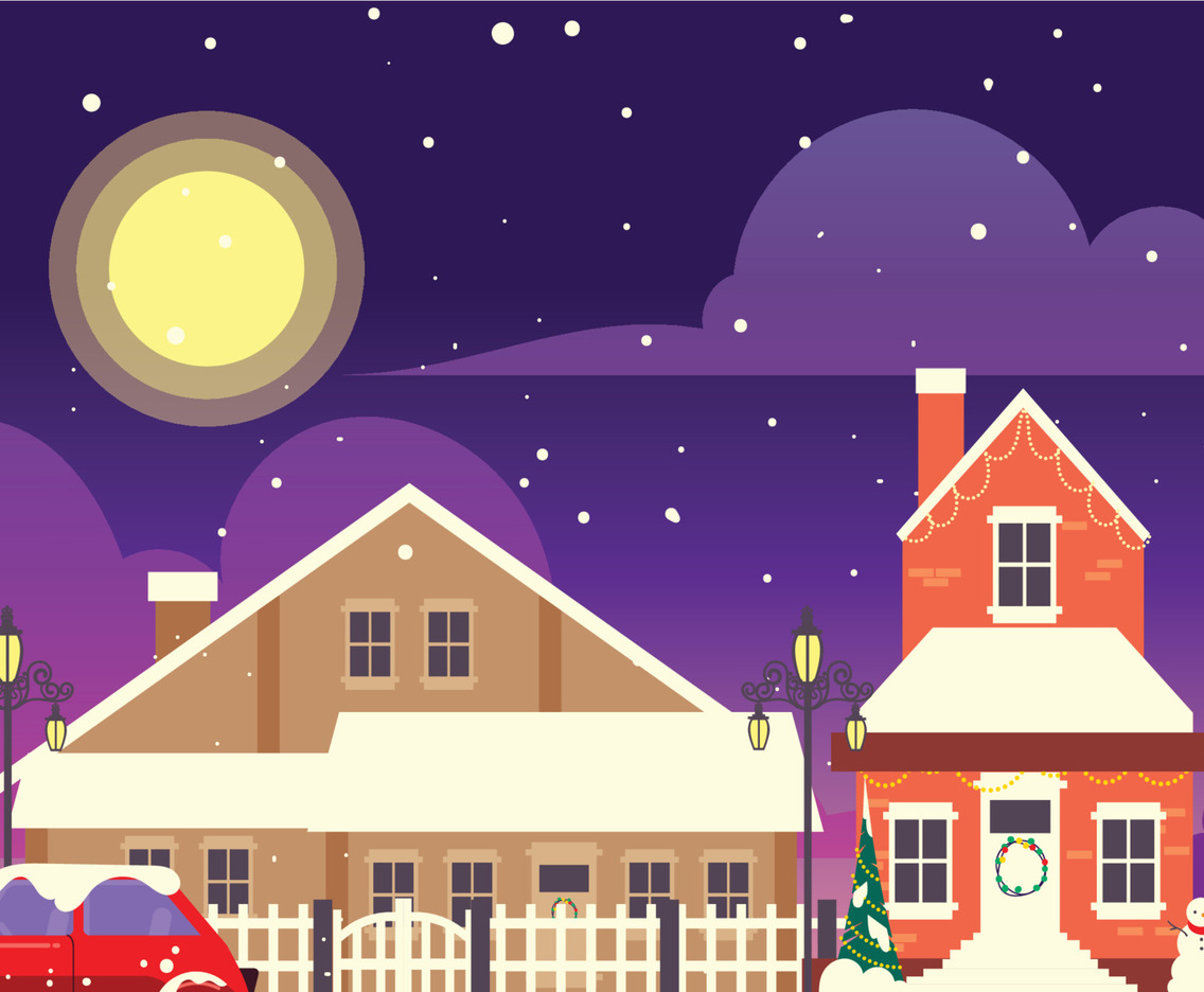 Christmas Night in Small City