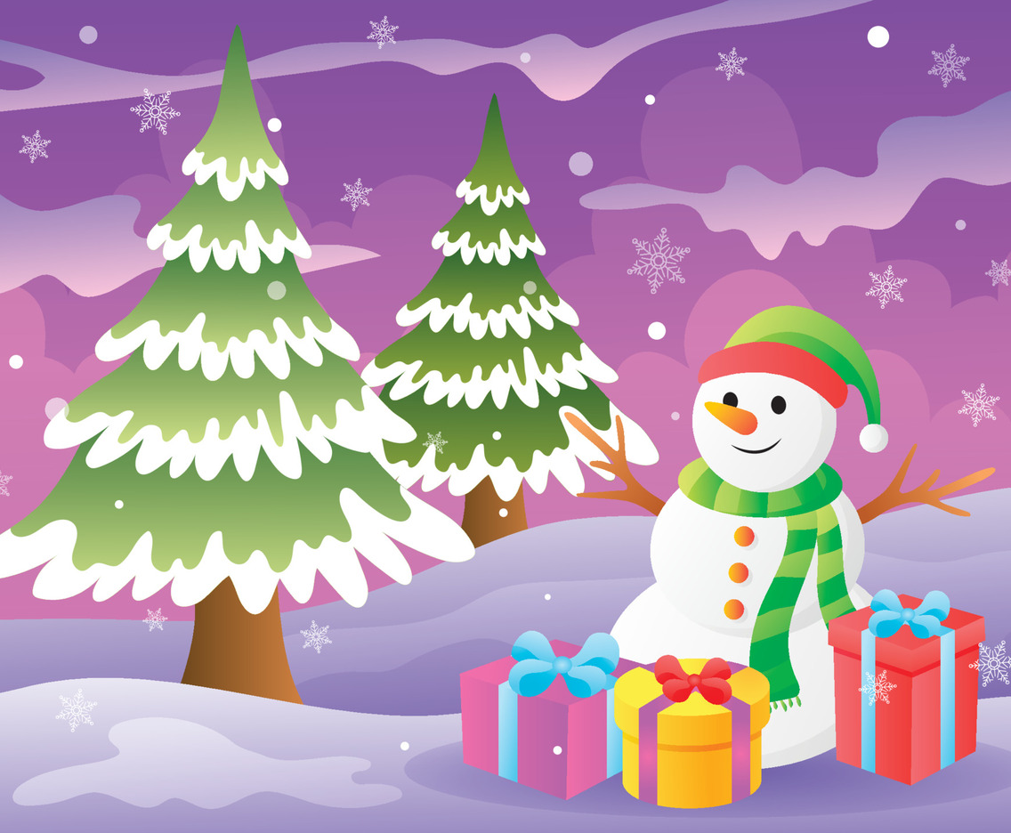 Snowman Decorating On Christmas Day