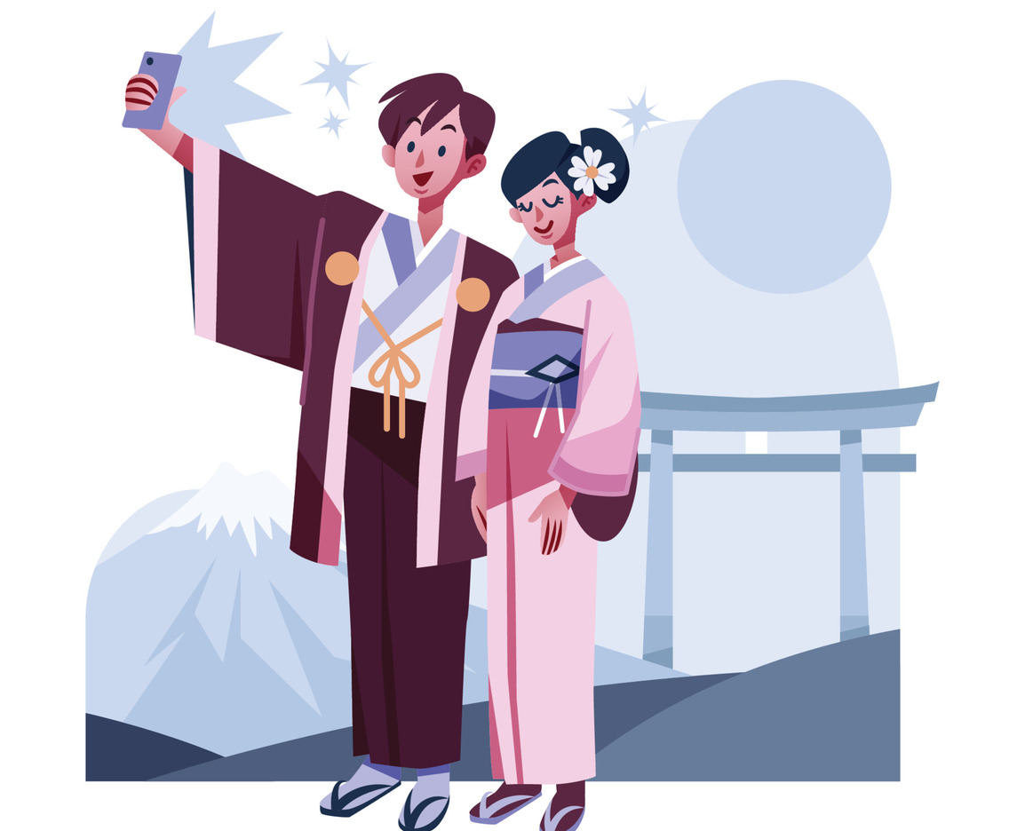 A Boy And Girl Celebrate A Coming Of Age Ceremony