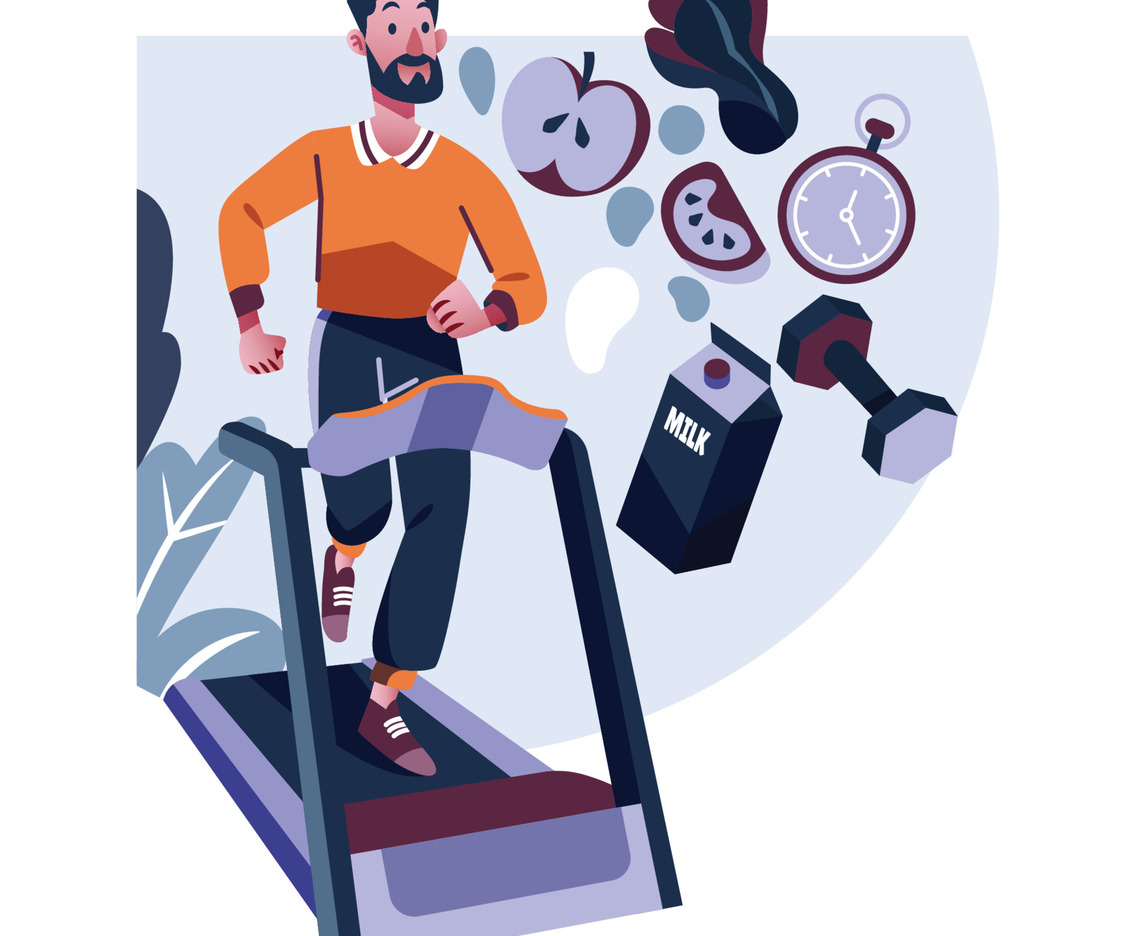 New Year Resolution with a Man Exercising On Treadmill