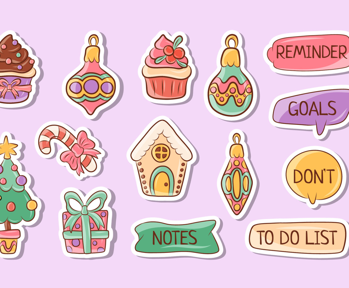 Christmas Doodle Cute Hand Drawn Journal Sticker