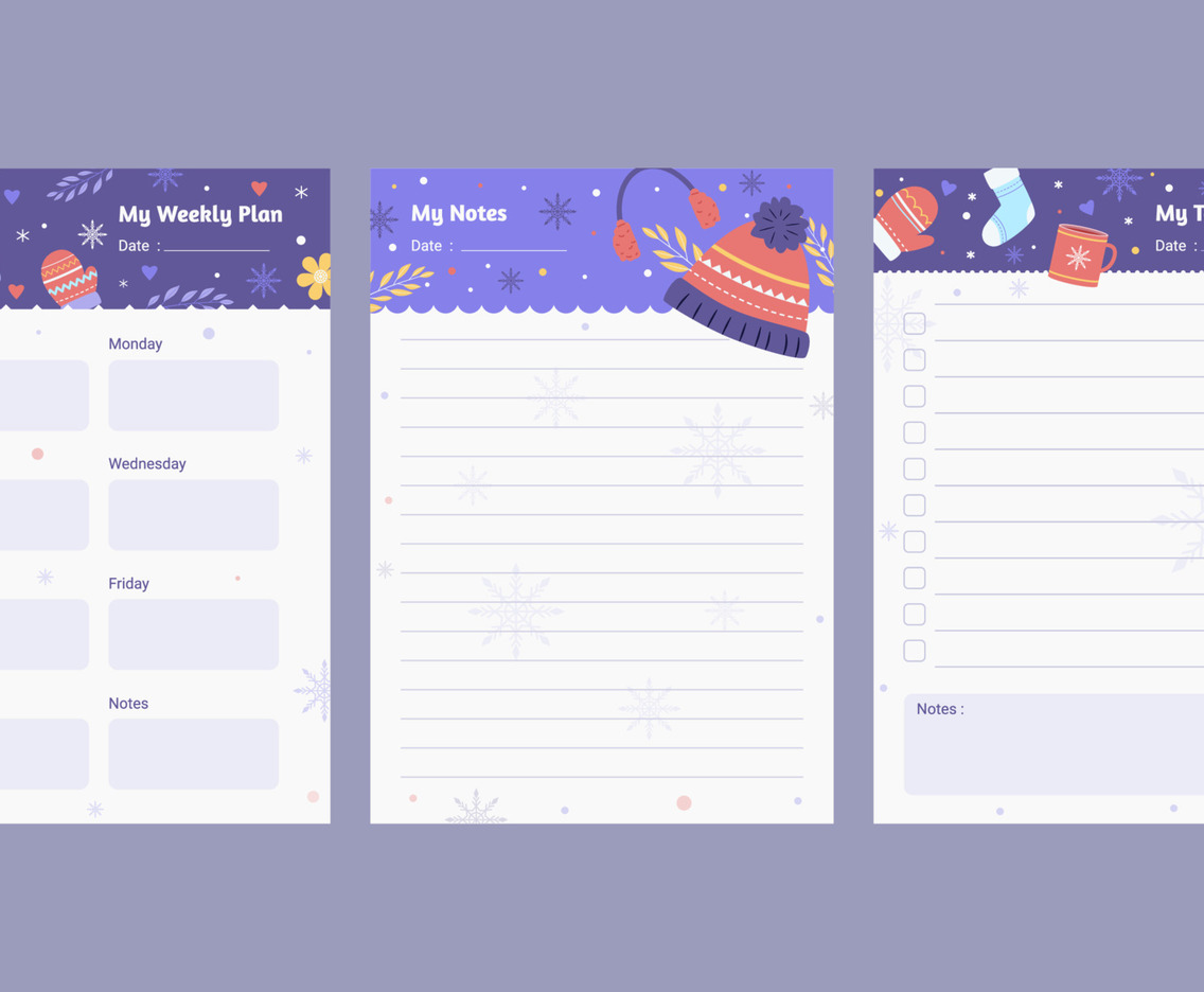 Winter Themed Journal Template