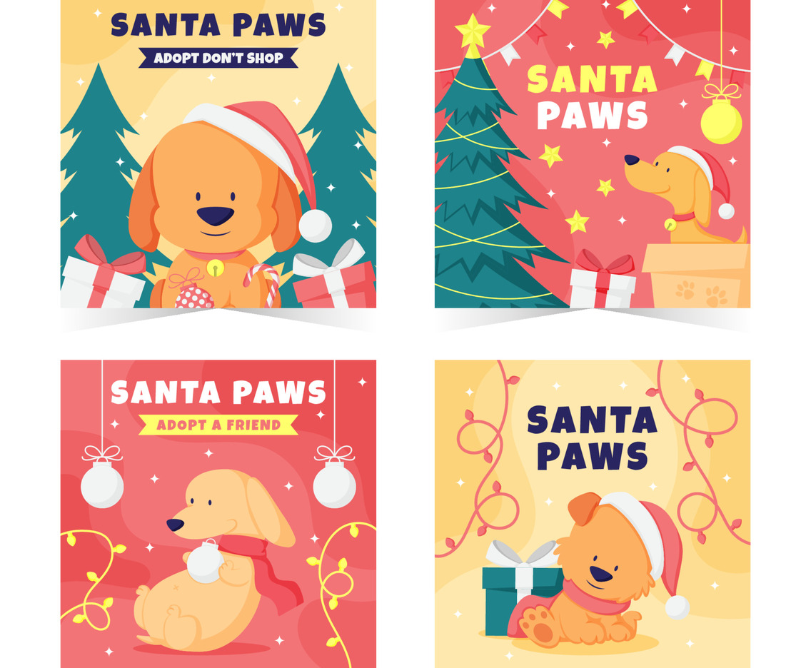 Santa Paws Adoption Social Media Posts Template