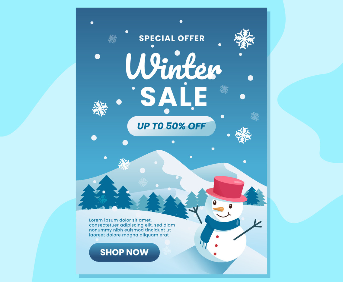 Winter Sale Poster Template