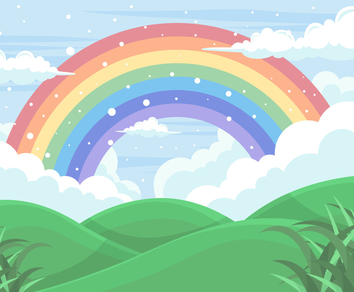 Rainbow Colorful Nature Scenery Background