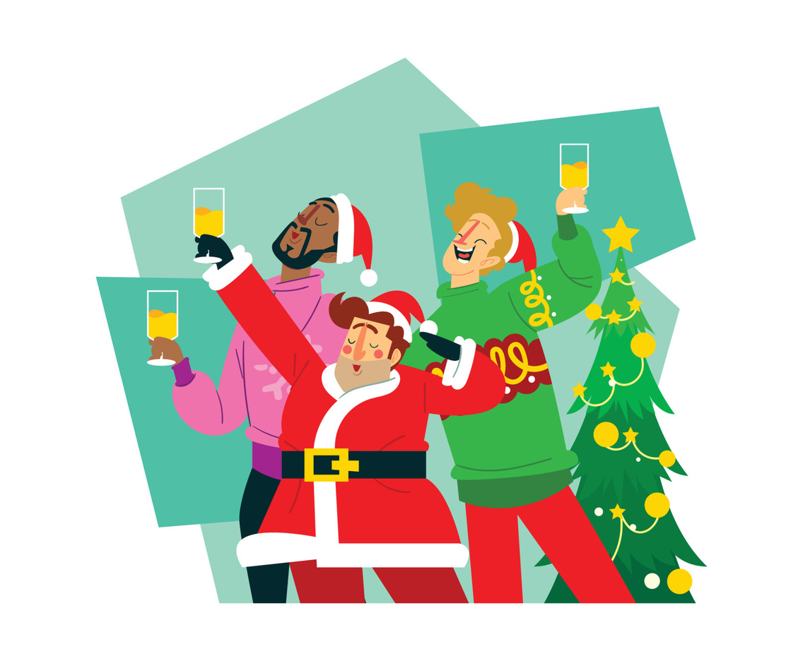 Celebrating Christmas Night With Best Friends