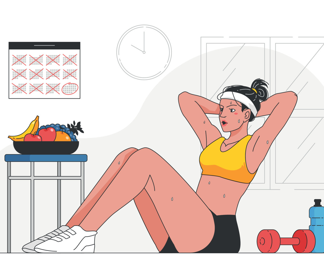 Girl Focused on Her Healthy New Year Resolution