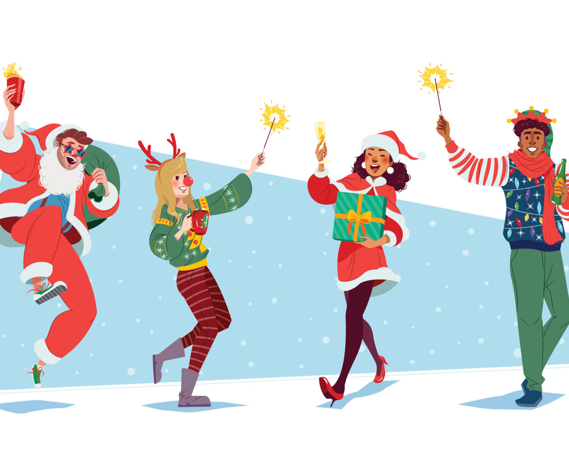 Adult Christmas Party Characters Concept