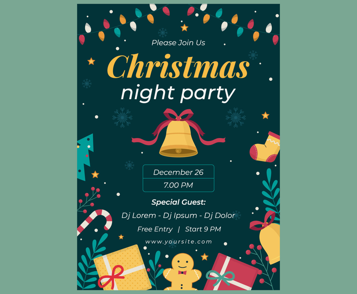 Christmas Party Poster Template