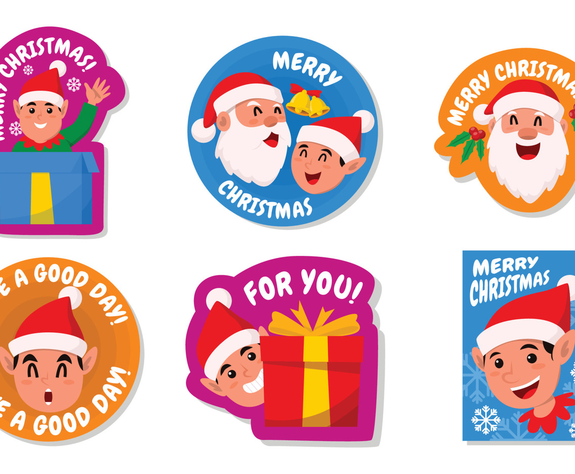 Santa Claus And The Helper Sticker Chat Design